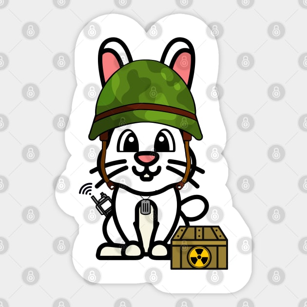 Army Rabbit Sticker by Pet Station